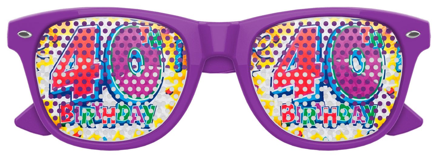 40TH BIRTHDAY Party Sunglasses - Funglasses