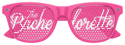 Pink bachelorette wedding party sunglasses by Funglasses, featuring stylish frames perfect for bridal celebration photos.
