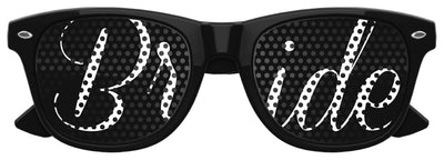 Black Bride Wedding Party Sunglasses by Funglasses, stylish and fun accessory for bridal celebrations and photos.