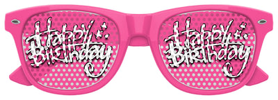 Pink Happy Birthday Party sunglasses by Funglasses with colorful birthday-themed frames for celebration fun