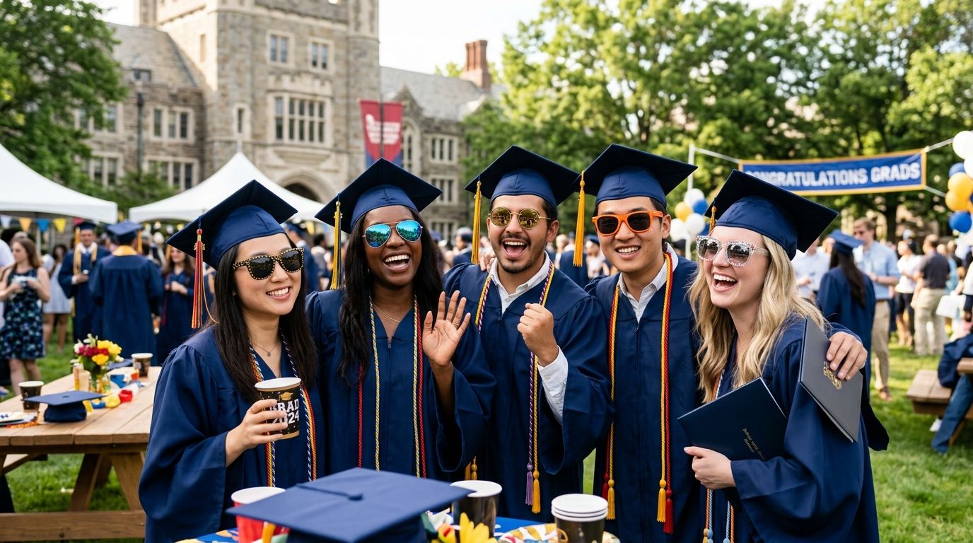 Party sunglasses for a college graduation party