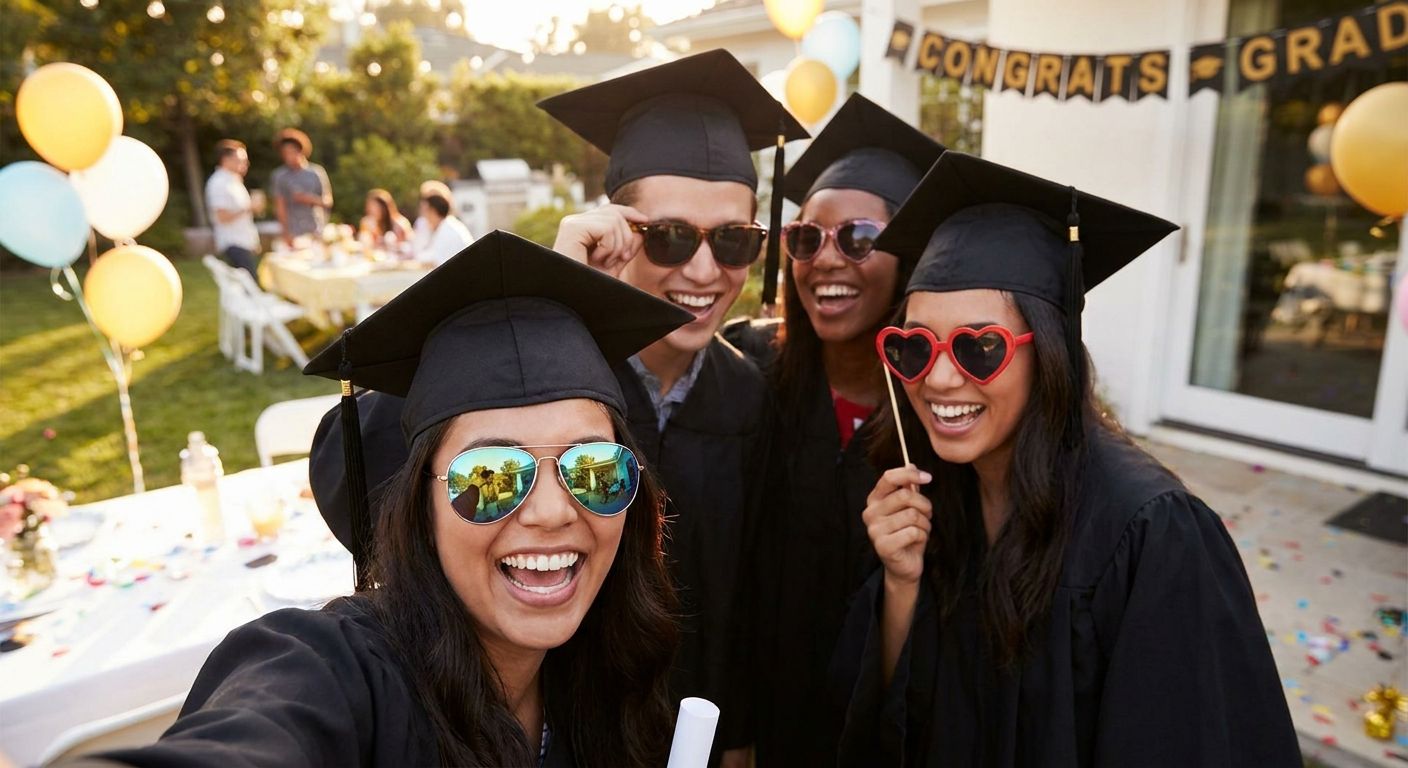 Sunglasses for graduation party photos