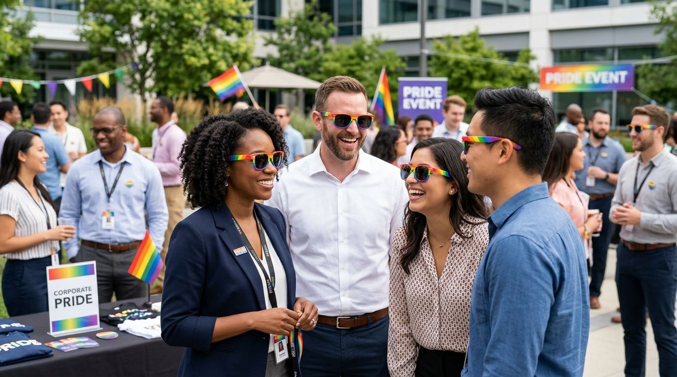 Pride sunglasses for corporate Pride Month events