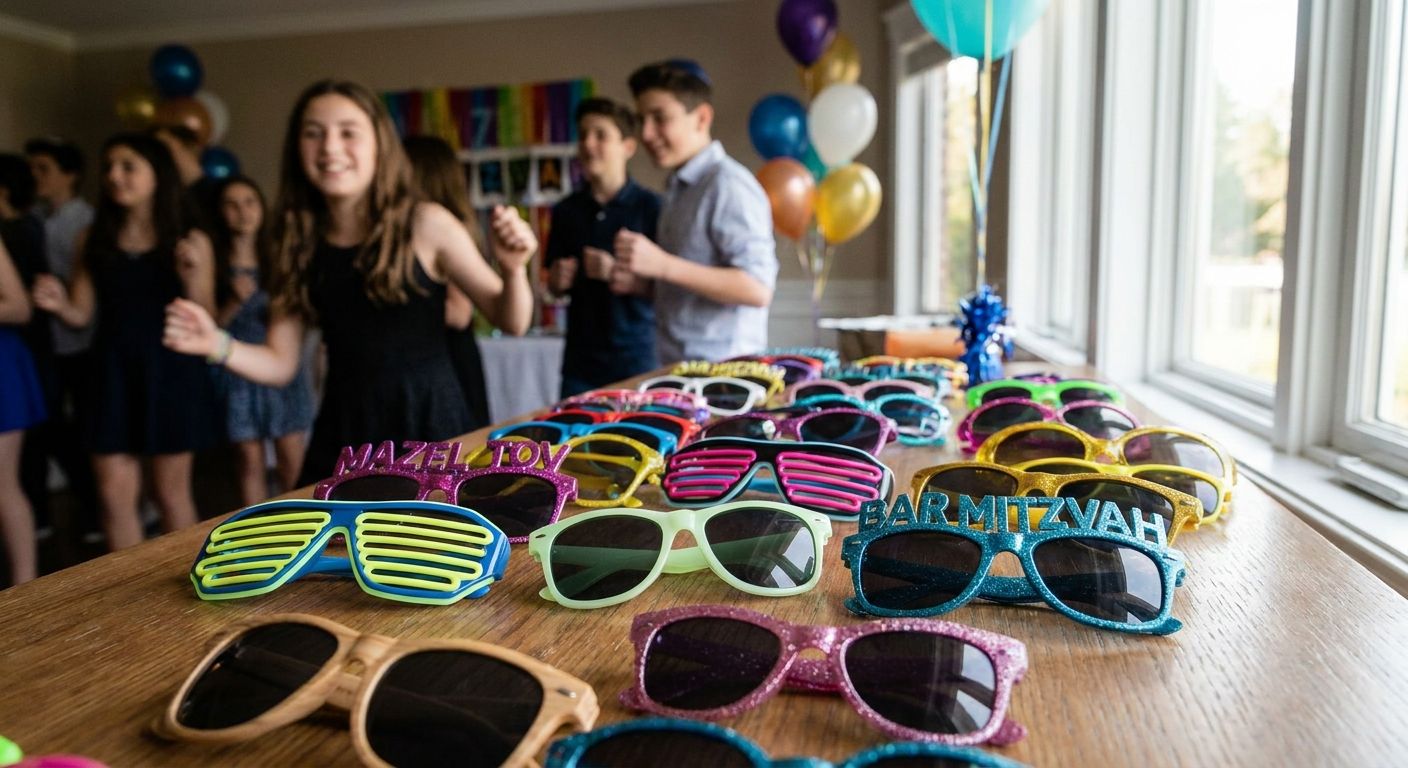 Party sunglasses for bar and bat mitzvah celebrations