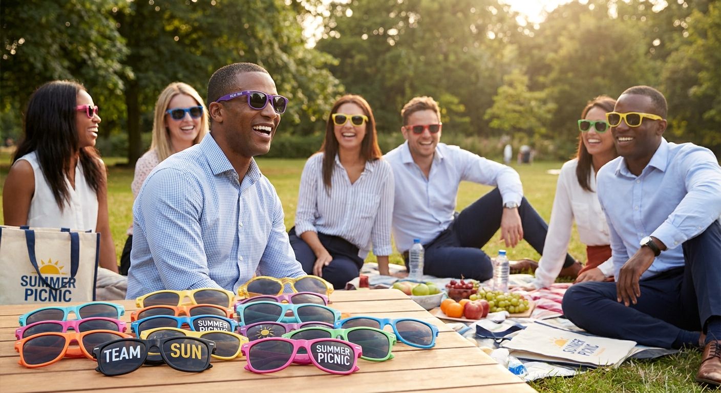 Party sunglasses for corporate summer picnics