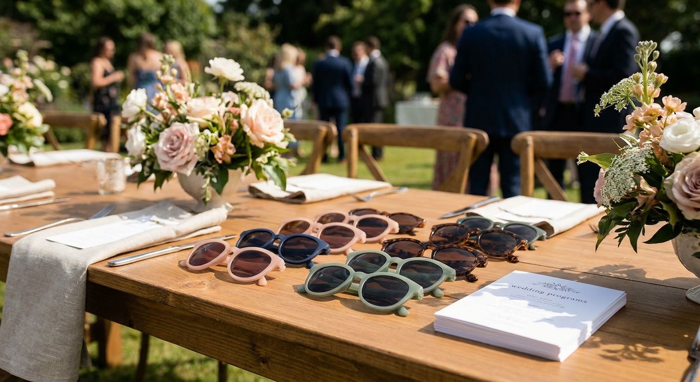 How to coordinate wedding party sunglasses by color