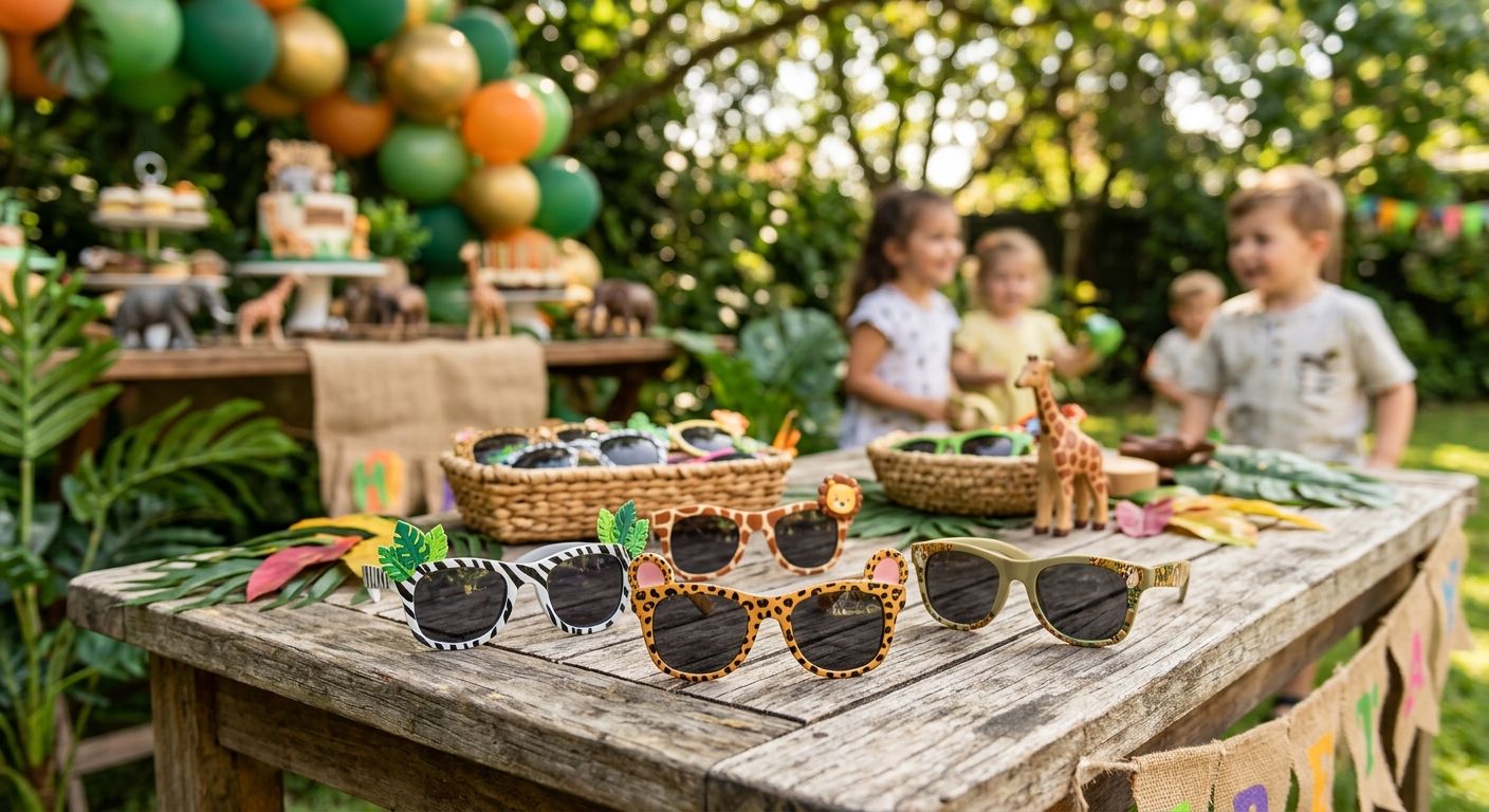 Party sunglasses for a safari themed birthday party