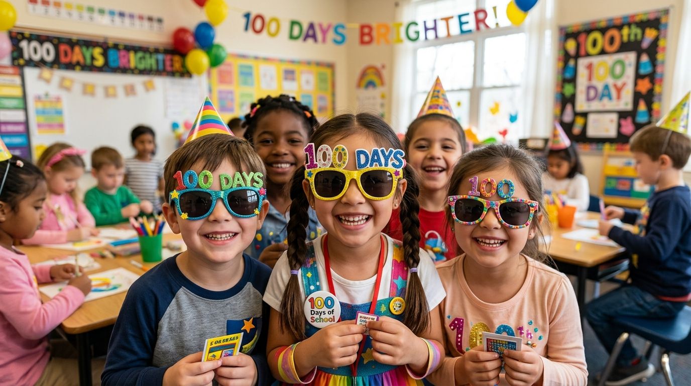 Party sunglasses for a 100th day of school celebration