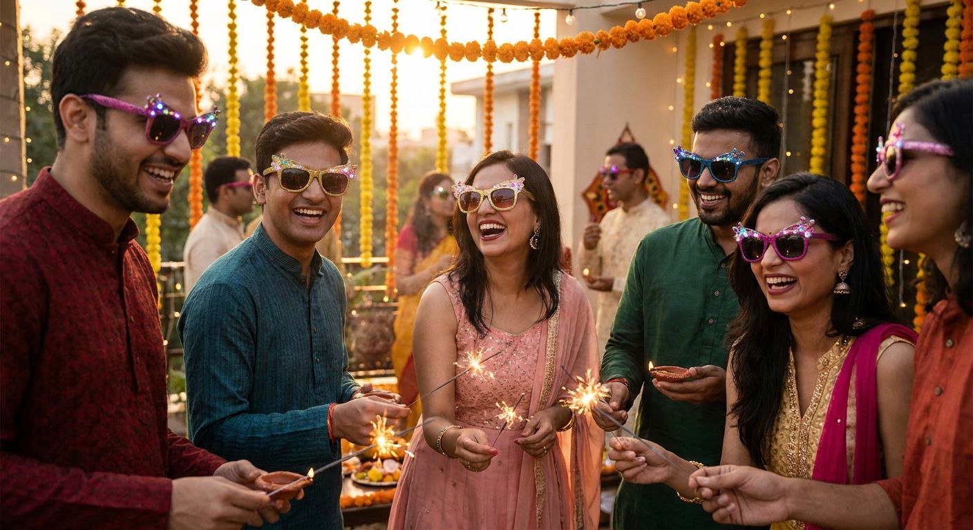Party sunglasses for Diwali celebrations