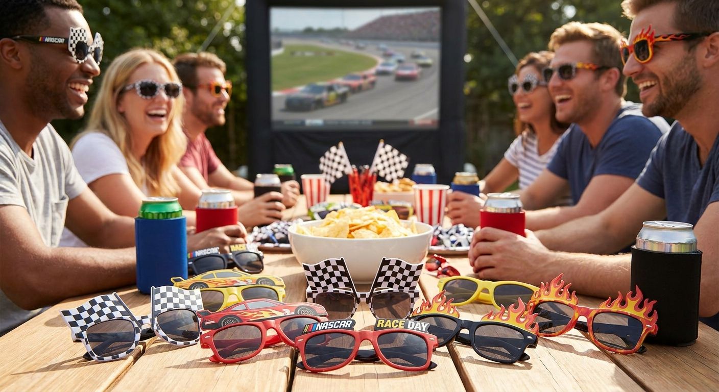 Party sunglasses for NASCAR race day watch parties