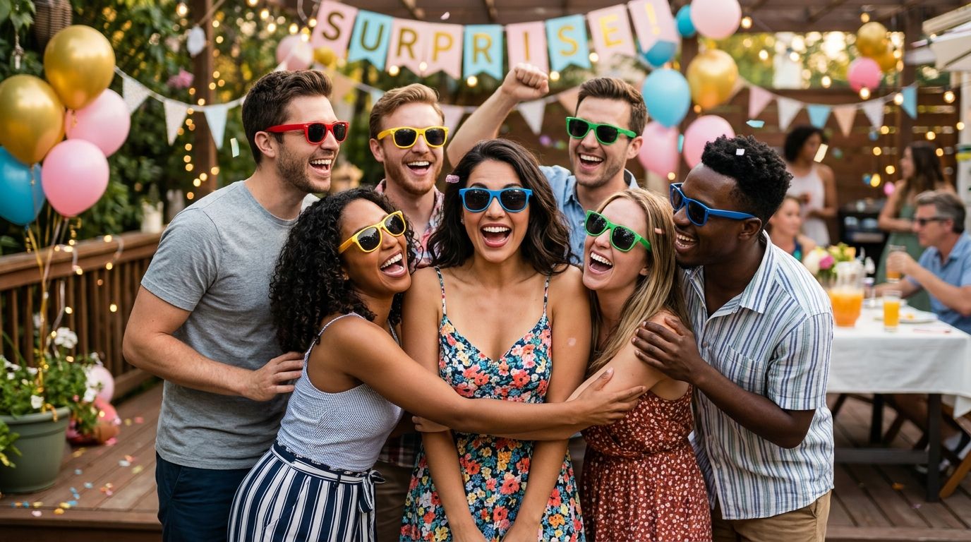 How to plan a surprise party with matching sunglasses