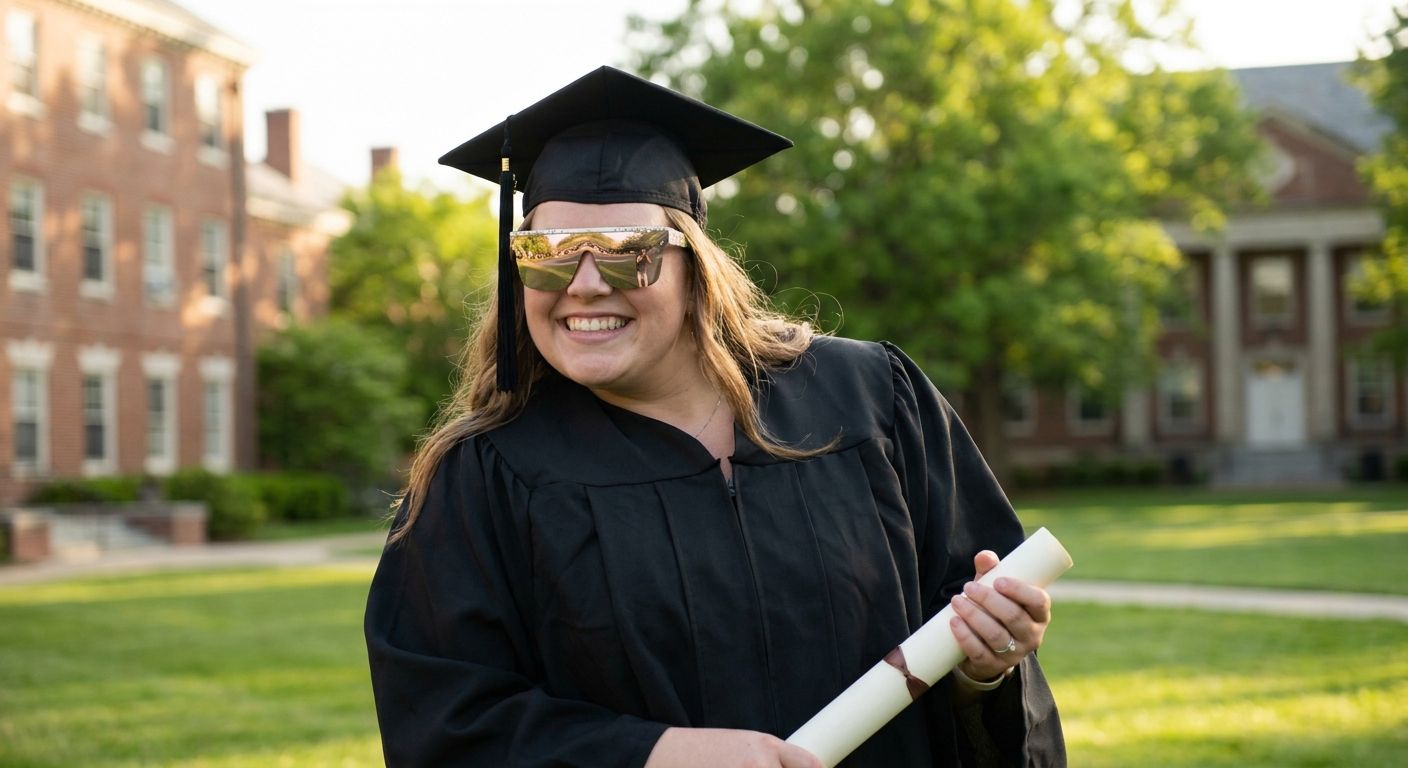 How to style graduation photos with statement sunglasses