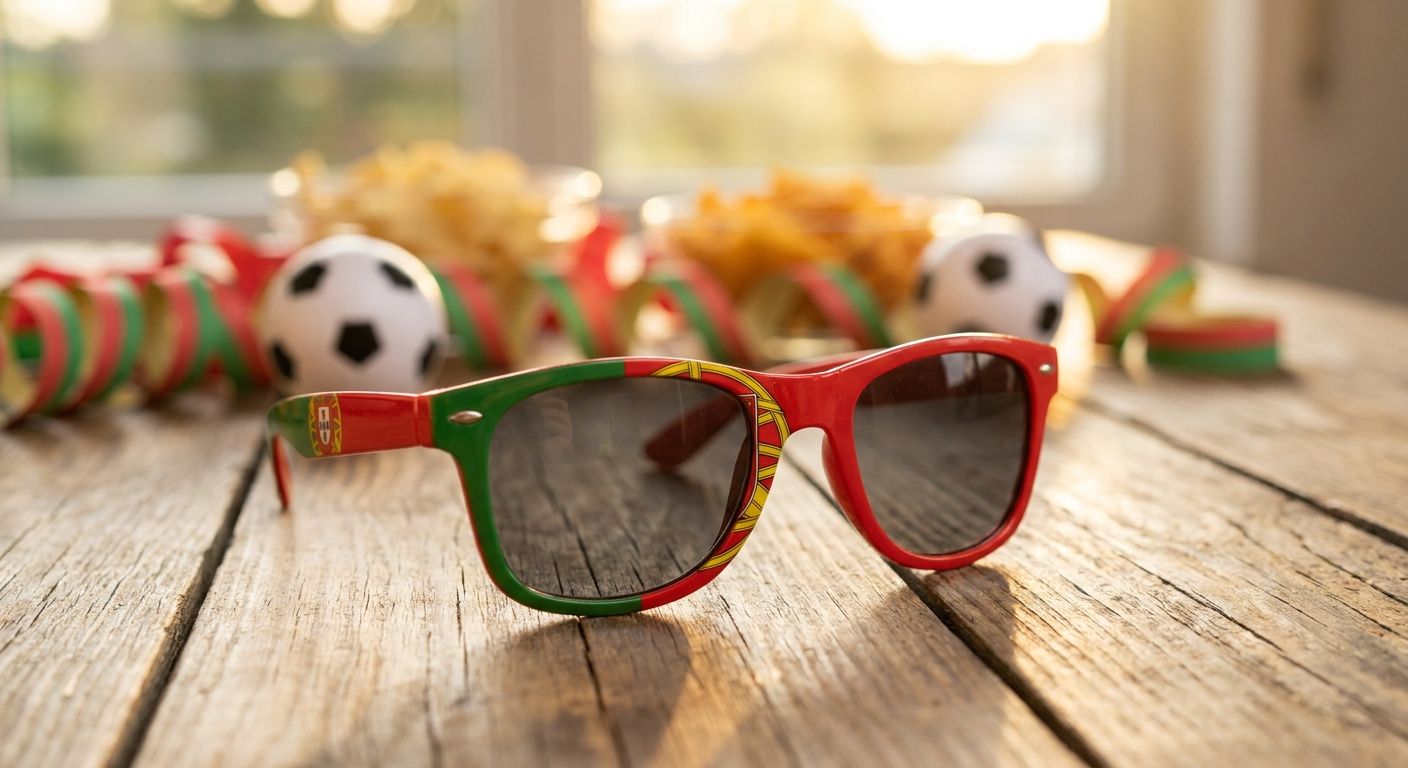 Portugal flag World Cup party sunglasses