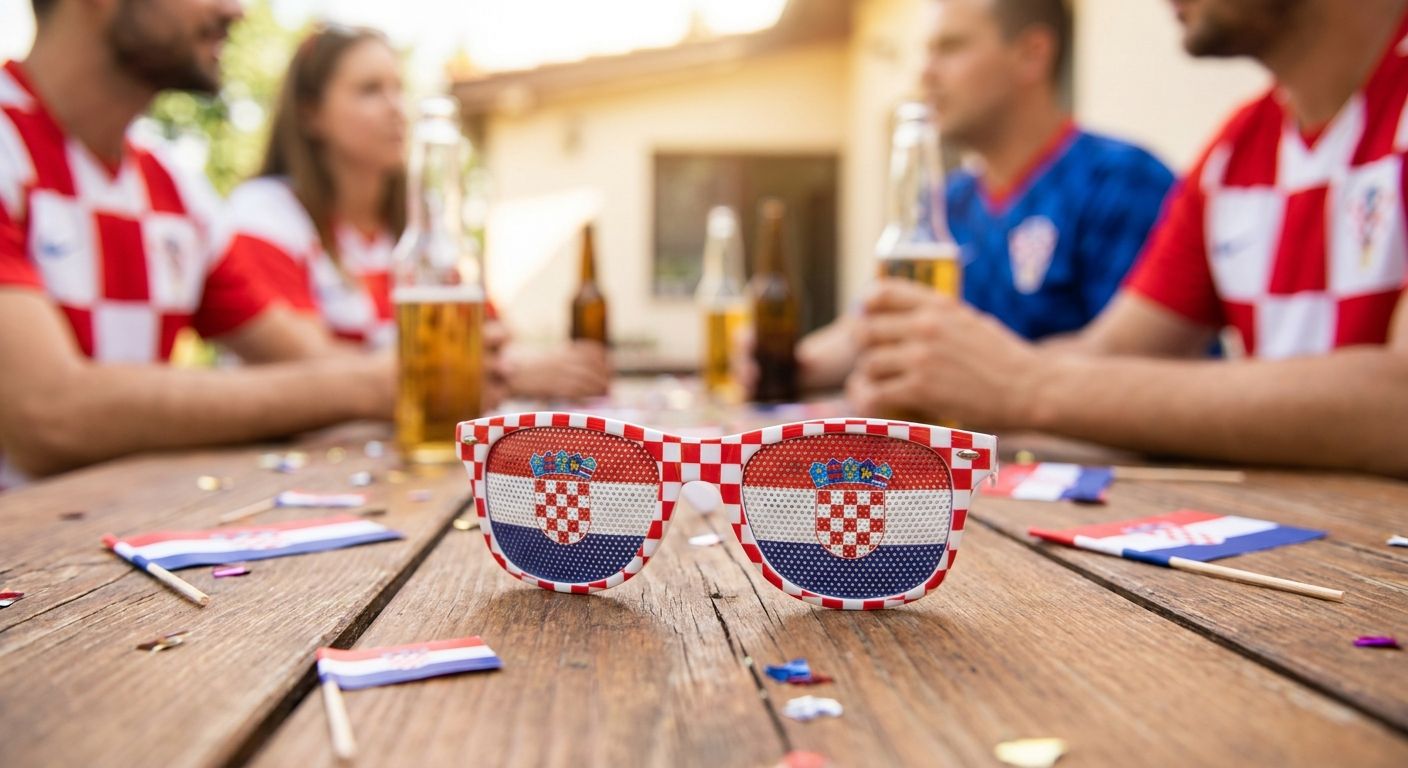 Croatia flag World Cup party sunglasses