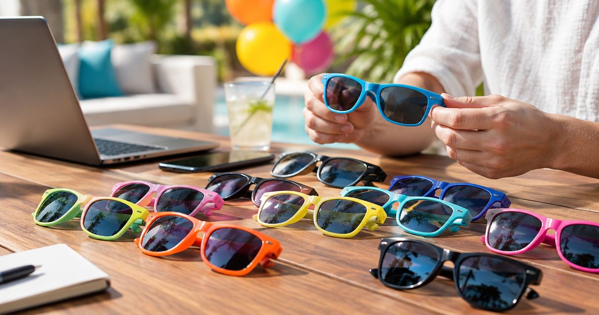 How far in advance should you order custom party sunglasses?