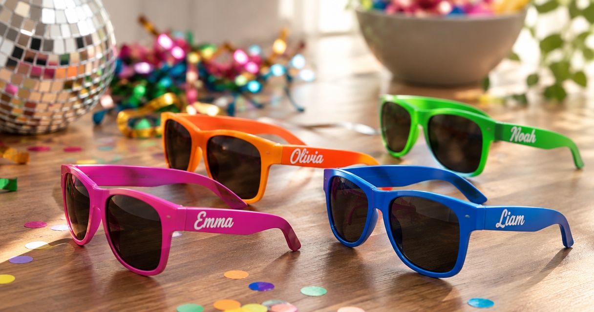 Can party sunglasses be personalized with names in 2026?