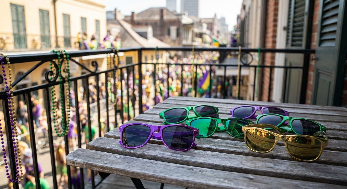 How to pick sunglasses colors for a Mardi Gras parade