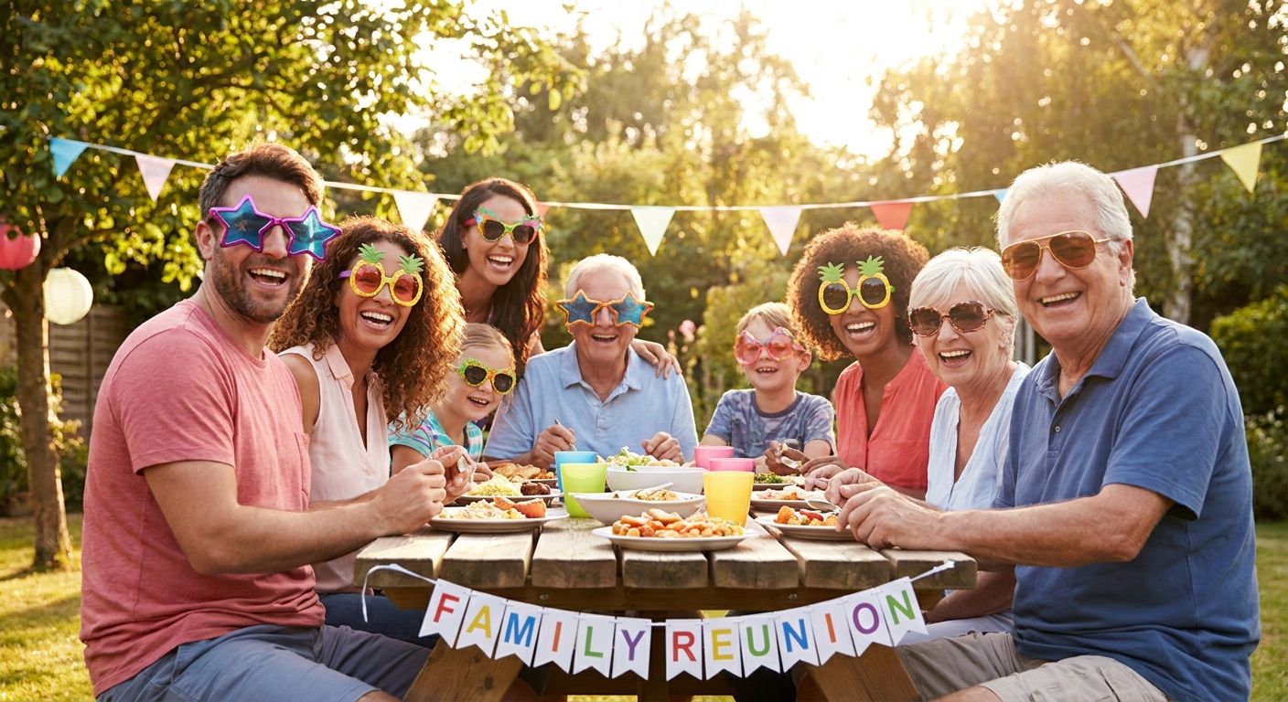 Party sunglasses for family reunions