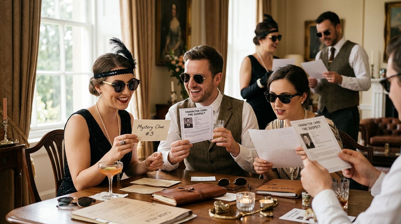 How to throw a murder mystery party with sunglasses props