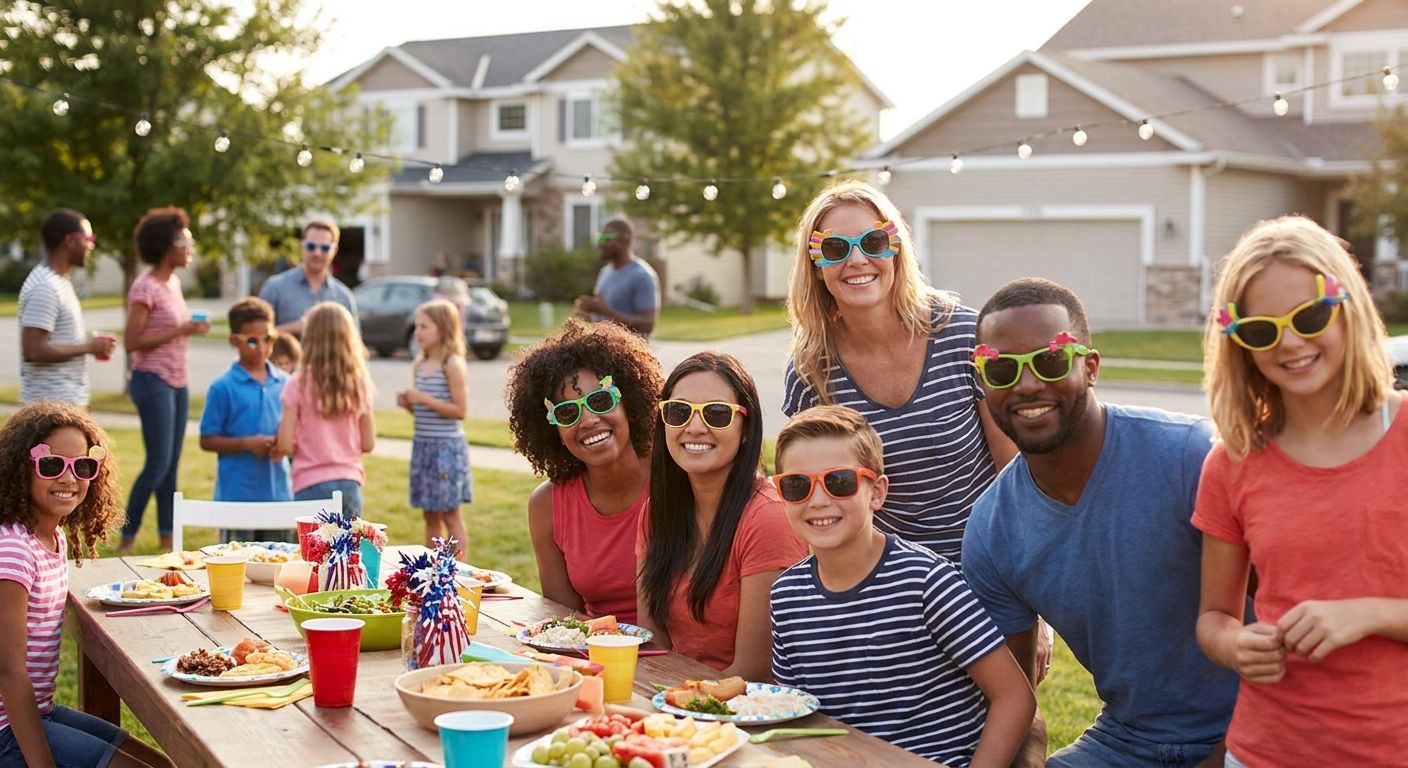 Party sunglasses for a neighborhood block party