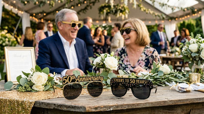 Party sunglasses for a 50th wedding anniversary party