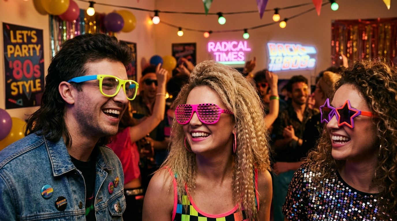Party sunglasses for an 80s themed party
