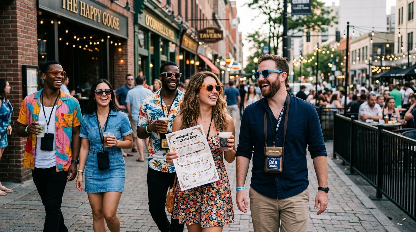 How to plan a themed sunglasses bar crawl route