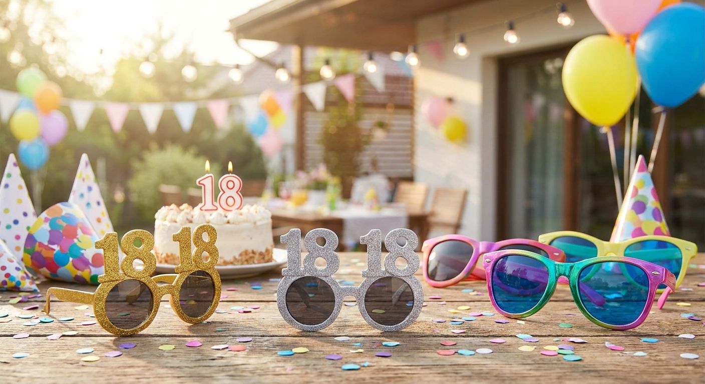 Party sunglasses for an 18th birthday celebration