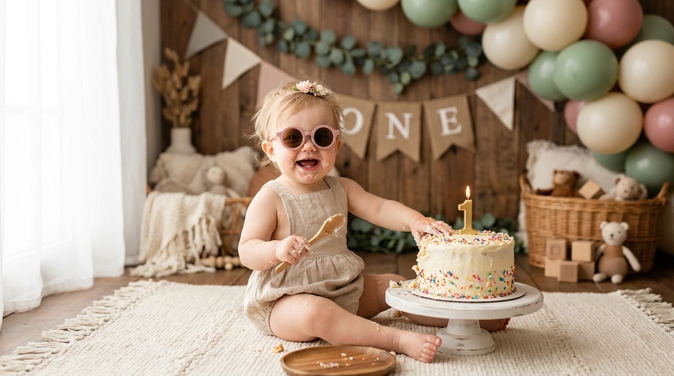 How to style a first birthday cake smash photoshoot