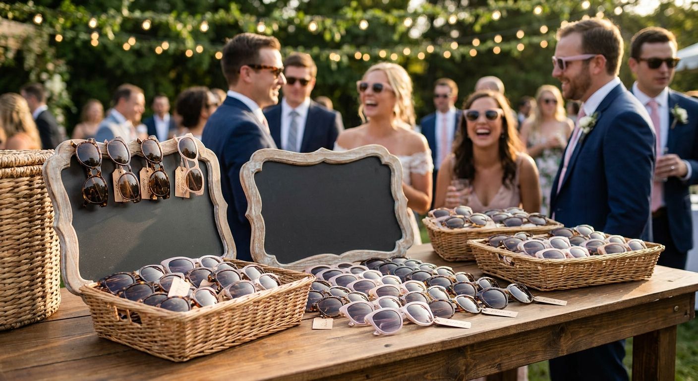 How to use sunglasses as unique wedding favors