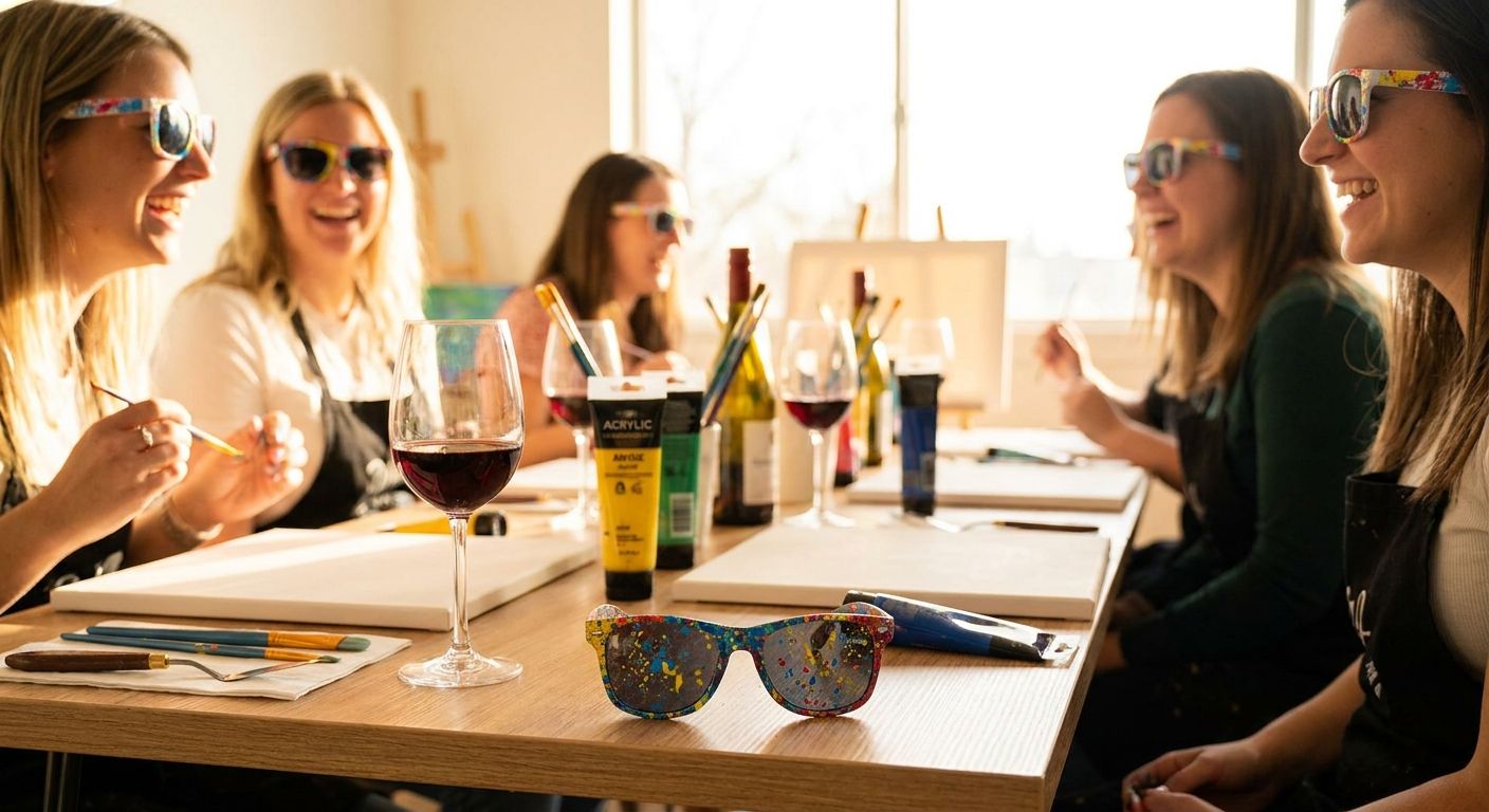 Party sunglasses for a paint and sip night
