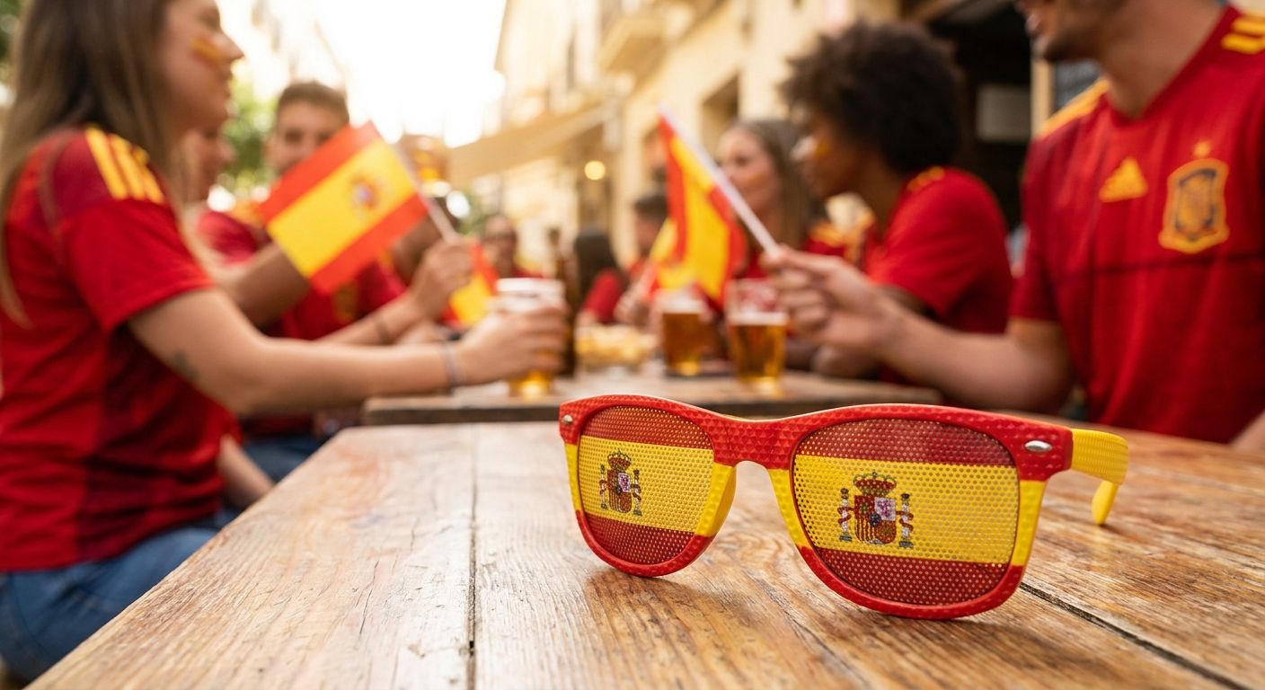 Spain flag World Cup party sunglasses