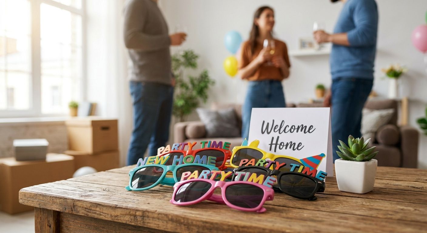 Party sunglasses for a housewarming party