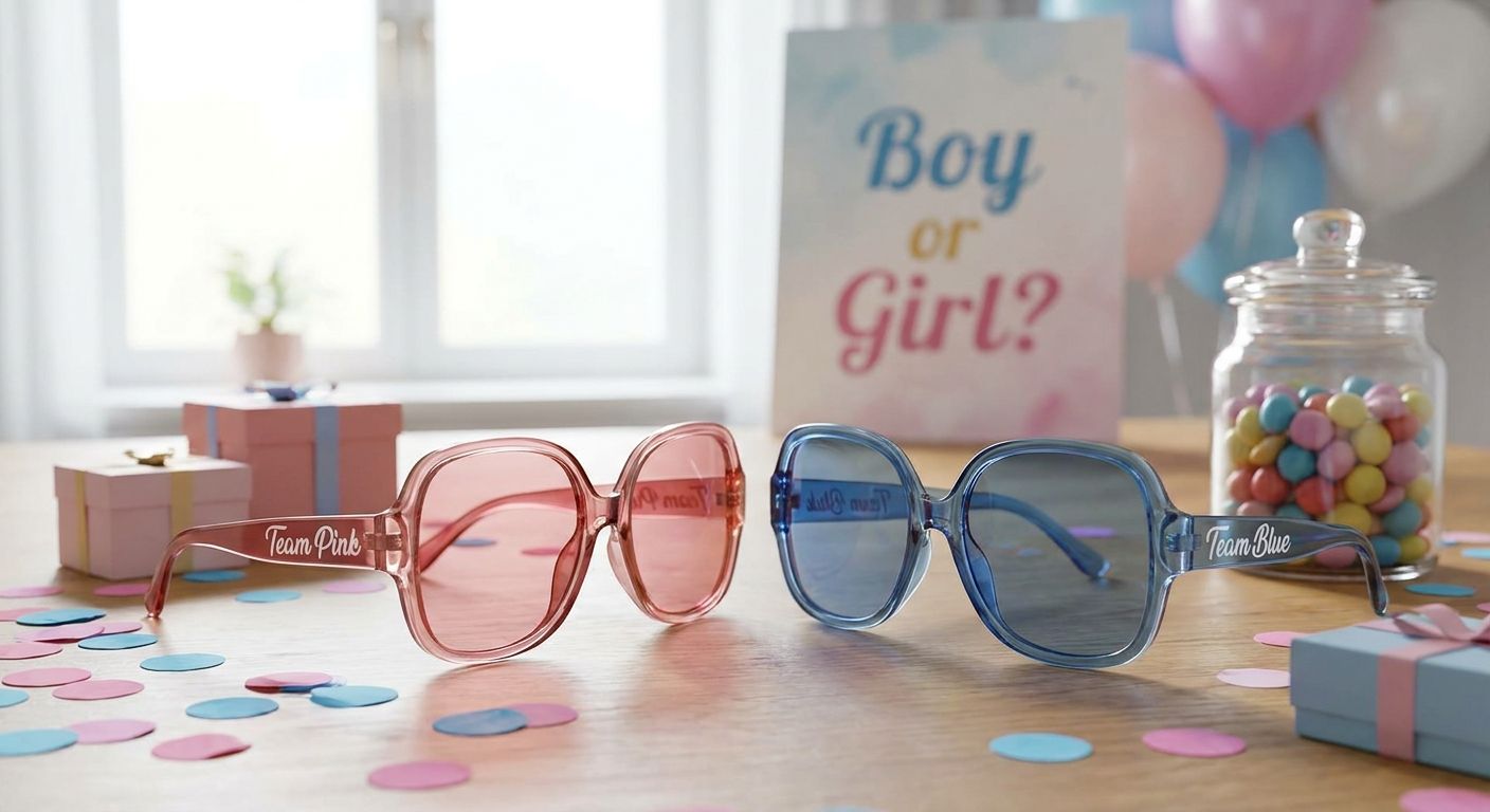 Party sunglasses for gender reveal parties