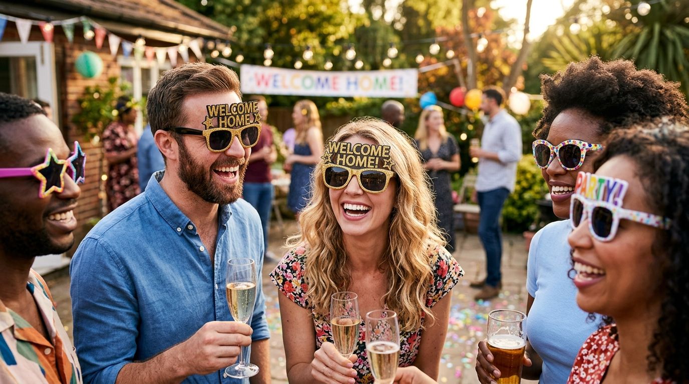 Party sunglasses for a welcome home celebration