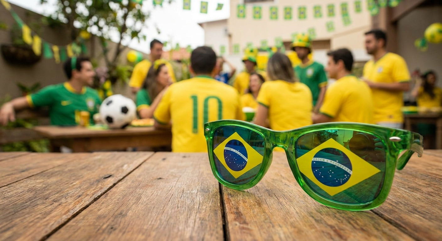 Brazil flag World Cup party sunglasses