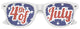 White 4th of July party sunglasses by Funglasses with patriotic star and flag designs for festive celebrations