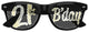 Black 21st birthday party sunglasses by Funglasses featuring fun, festive design for celebrating milestone birthdays.