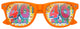 Orange 40th birthday party sunglasses by Funglasses with bold 40TH design, perfect for celebrating milestone events.