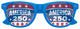 AMERICA 250 blue party sunglasses by Funglasses for patriotic celebrations.