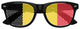 Funglasses Belgium flag World Cup party sunglasses with black frames and Belgium flag design on the lenses