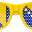Funglasses with Bosnia and Herzegovina flag design, perfect for World Cup celebrations, featuring vibrant yellow and flag details.