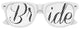 Funglasses Bride wedding party sunglasses with white frames and tinted lenses, perfect for bridal accessories.