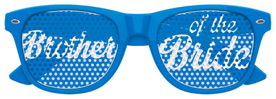 Funglasses brother of the bride wedding party sunglasses in blue with stylish design, perfect for wedding celebrations and photos.