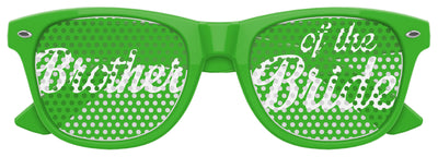 Funglasses BROTHER OF THE BRIDE wedding party sunglasses in green, stylish eyewear for the groom's brother at the wedding.