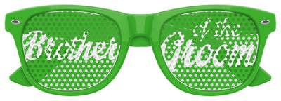 Funglasses Brother of the Groom wedding party sunglasses in green with stylish frames for special occasions.
