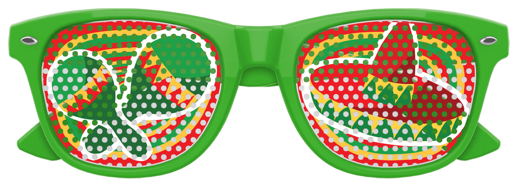 Green Cinco de Mayo party sunglasses from Funglasses with festive design, ideal for celebrations and themed events.