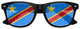 Black Congo flag sunglasses by Funglasses with bold flag design, perfect for World Cup parties and supporting your team.