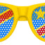 Congo flag sunglasses by Funglasses featuring yellow lenses and flag design for World Cup celebrations.