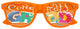 Funglasses with "Congrats Grad" message for celebrating graduation, featuring colorful orange and white design.